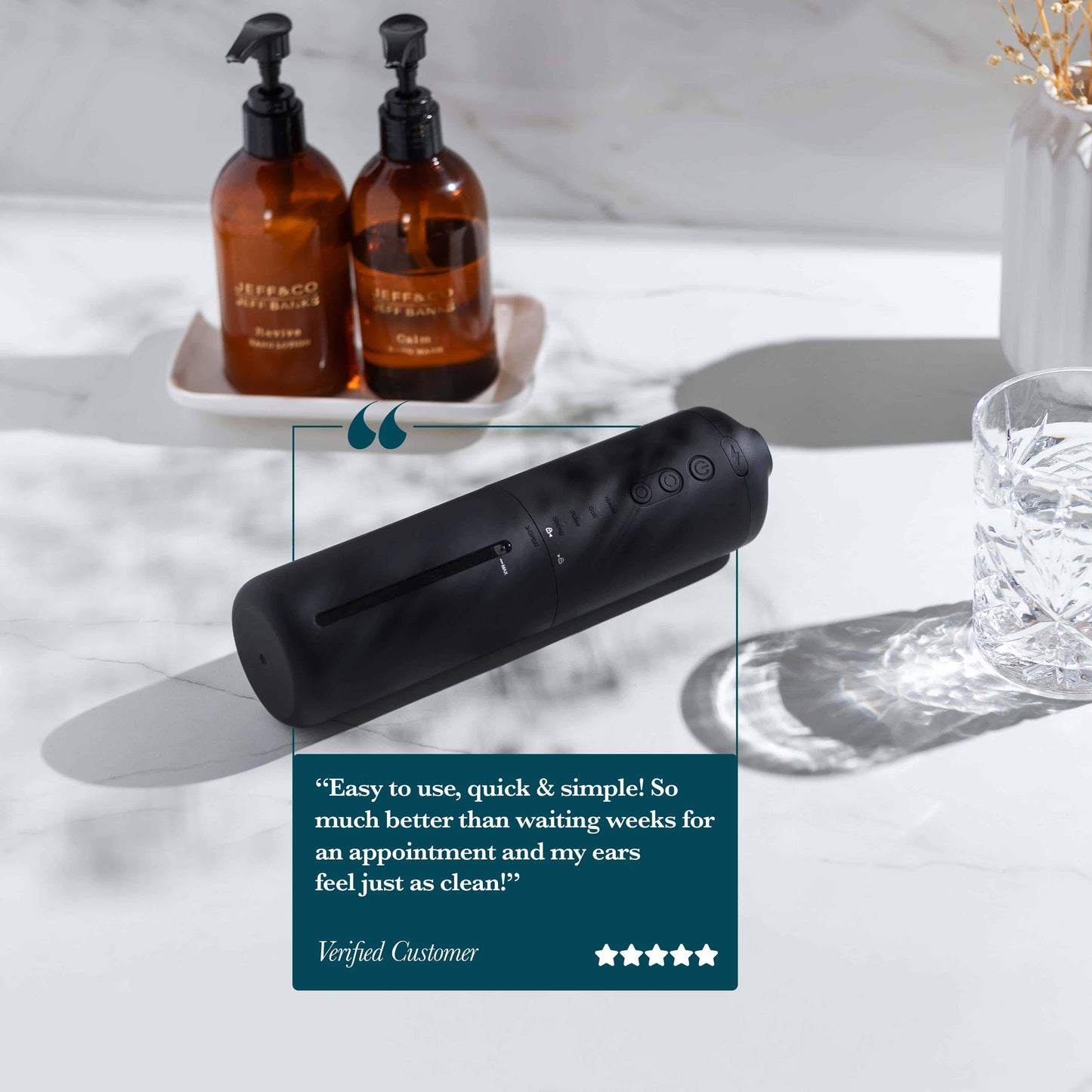 FlushPro™ ear cleaning device by NUVIE with customer review.